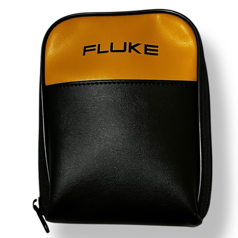 FLUKE Large Soft Zippered Vinyl Case for DMMS Black & Yellow 7.5 x 5.5 NWOT